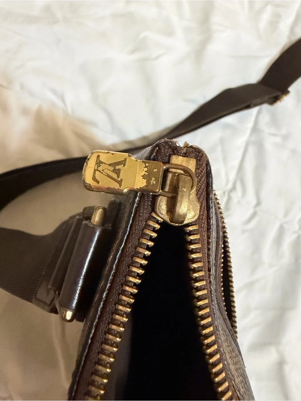 Brown Checkered Louis Vuitton Crossbody Bag